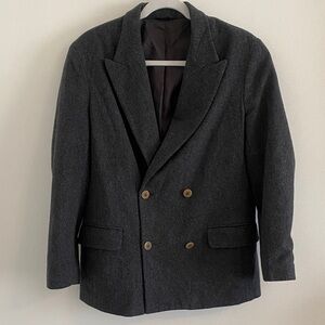 J. Crew Dark Heather Gray Wool Cashmere Blend Coat Blazer size 8